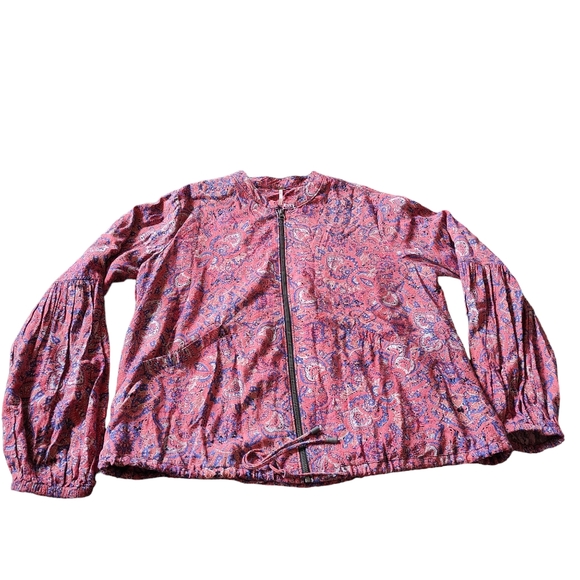 Free People Paisley Bomber Jacket Size Medium - Picture 4 of 9